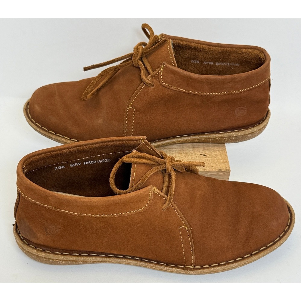 Born Chukka Boots Women 7 Brown Leather Lace Up Ankle Booties Casual Comfort - Picture 3 of 11